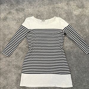 Joie Striped Black and White Dress